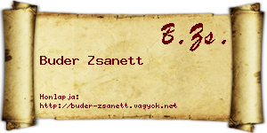 Buder Zsanett névjegykártya